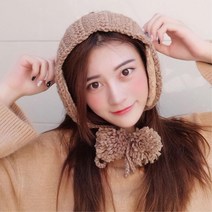 출근용 여성 니트귀도리 귀마개 여성털모자 커플템 2월패션 겨울커플룩 강아지산책룩