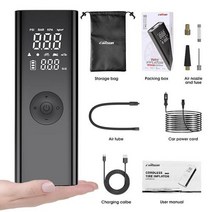 무선 자동차 공기 압축기 스마트 전기 펌프 픽업 SUV 트럭 타이어 팽창기 초강력 고속 주사기 12V 150Psi, Air Pump+배터리 전원