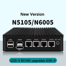 4xIntel i226 2.5G LAN TPM2.0 펜티엄 N6005 셀러론 N5105 소프트 라우터 서버 pfSense 방화벽 3x4K UHD 2 x M.2 NVME 미니 PC, [01] Celeron N5105, [08] 32GB DDR4 1TB NVMe