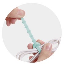 키밍 실리콘 케이블 타이 10개입 재사용 전선 정리 jjumii*9738972EA, 꽃길 1