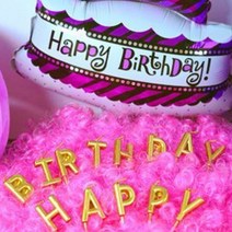 해피버스데이 고급 금색초 캔들 생일케잌 축하파티 어린이 유아 소품 장식 데코 알파벳 텍스트 빛나는