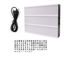 블랙보드꾸미기 카페메뉴판제작 초크아트 LED 조합 라이트 박스 밤 테이블 책상 램프 A4 A5 A6 DC 5V DIY 편지 기호 카드 장식 USB배터리 전원 메시지 보드, Black FCB+21x15x5cm