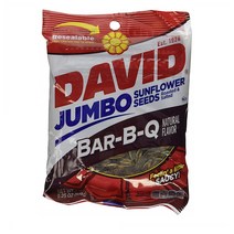 DAVID David BBQ Sunflower Seeds Roasted and Salted 다비드 비비큐 해바라기 씨 5.25oz(149g) 2팩, 1개