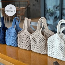 (가방아님) [패키지DIY] 미니스퀘어백 만들기 (마크라메1볼+도안+동영상), 블랙