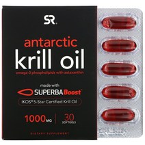 Sports Research SUPERBA Boost 남극 크릴 오일 아스타잔틴 함유 1 000mg 소프트젤 30정