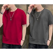 WGL 여름 남성 무지 티셔츠 라운드넥 반팔 셔츠 루즈핏 이너 상의 이지룩 이종 세트 M~5XL