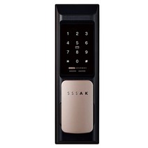 SSSAK AK-N102P(샴페인골드) 푸시풀도어락 무타공번호키 현관문도어록 카드키4개, A지역설치의뢰(보강판포함)