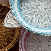 [복슬복슬야옹야옹]고양이 강아지 라탄 여름 바구니 숨숨집 바구니 하우스 L사이즈, 핑크