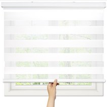 [윈샵 줄없는 무코드 콤비블라인드 내츄럴 _ H 185cm ] 반자동 코드리스 사이즈 주문제작 롤스크린 커튼 아파트 거실 주방 안방 브라인드 아이방