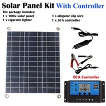 아파트태양광 태양열발전기 가정용태양광 베란다태양광 100w 태양 전지 패널 키트 자동차, 키트-60a 컨트롤러