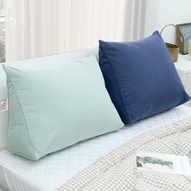바이오 워싱 면 삼각 등받이 쿠션 커버(솜미포함)/5colors, 민트 B커버(솜미포함)