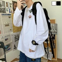 g굿템AgwB-s1883d남자 외출 티셔츠 오버핏 박시 스타일 긴팔 티셔츠_pd1828q