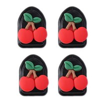4PCS 동물 자동차 후크 벽 마운트 홈 장식 꽃 잡화 홀더 후크 다기능 마스크 키 주최자 옷걸이 옷걸이, Cherry-4PCS