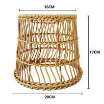 등나무 램프 셰이드 라탄 조명 갓 커버 펜던트 인테리어, 옵션 2 Brown L