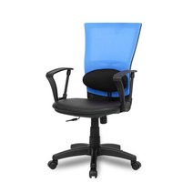 청심의자 센스체어 요추형 메쉬의자 우레탄 바퀴 T3, 블루