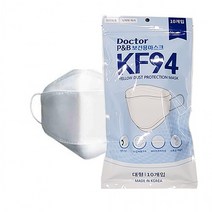 [100매] KF94 대형 닥터피앤비 보건용 마스크 화이트, 10매입, 10개