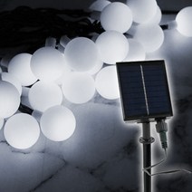 태양광 LED 와이어 알전구 불투명 앵두 구슬 트리등 태양열 칼라 줄조명 스트링라이트 야외캠핑, 태양광 불투명 앵두 플러스형(50구) 화이트
