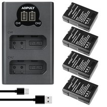 en-el14 en-el14a enel14 en el14 el14a 배터리 + lcd usb 듀얼 충전기 니콘 d3100 d3200 d3300 d5100 d5200 d5300 p7, 4배터리와 충전기