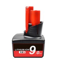 밀워키배터리 밀워키 12v 6.0ah m12 전동 공구 호환 turpow 충전 배터리 6000mah 교체 리튬 이온 배터리 xc 48-11-2440 호환, 1pc 9000mah, 1개