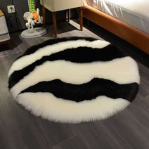 호피 러그 얼룩말무늬 원형 카페트 침실용 소형 70x70