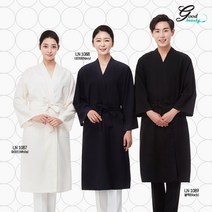 [라인]왁싱 피부 미용 하이 클래스 고객용 가운, 블랙:LN1089