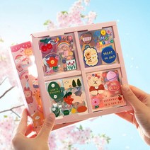 저널어라운드 100p 큐티 키치 다꾸 스티커 패키지 세트, 100매
