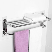 아이엔 무타공 접착 ST 2단수건선반W 욕실선반 욕실수납장 수건걸이 수건선반, 접착 ST-2단수건선반W, 1개