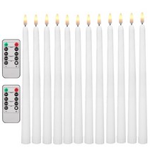 led 양초 무드등 조명 촛불 초 LED 강아지 식탁등 인테리어 불멍 수면등 화장대 침실 6.5/11 인치 테이퍼, 02 12Pc with Remote