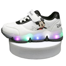 남아 미키마우스 블랙 운동화 LED 라이팅