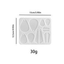 견고한 Polygon Oval Earrings Necklace Pendant Uv Epoxy Resin Mold DIY Keychain Backpack Silicone Jew, 15 15