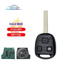 자동차 문리모컨 원격시동 스마트폰 경보기 최고의 3144 HYQ12BBT RX350 20072009 LS430 ES330 SC430 3 버튼 Fob 4D67 칩 원격 키 렉서스 R
