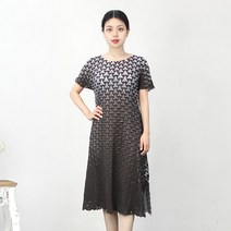 홀릭 플리츠 주름 이세이 민소매 A라인 롱 원피스