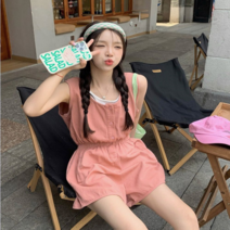 보드미 여자플라워원피스 메이비굿 여성점프슈트 데일리룩 민소매 밴딩점프슈트