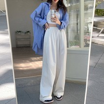 스트릿살롱 허리 밴딩 와이드 팬츠