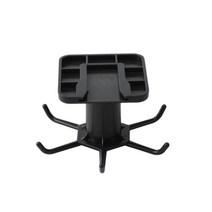 펀치가없는 부엌 벽 360 회전 저장 랙 6 후크 주걱 매달려 행거, 검은색