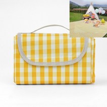 체크 방수돗자리 140x150cm 옐로 제사돗자리 은박돗자리 돗자리제작 돗자리매트 감성돗자리 미니돗자리 대나무자