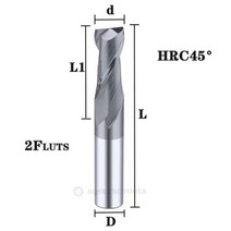 표고버섯드릴 카바이드 반경 엔드 커터 밀 알루미늄 Cnc 밀링 금속 텅스텐 스틸 CNC 가공 엔드밀, 04 2FHRC45_07 d4x4Dx10x50L