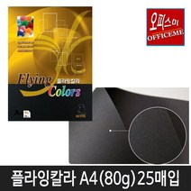 삼원특수지 칼라복사지 플라잉칼라80g (25매입) 40종 모음(선택구매), P-38(검정색)
