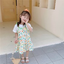 PigPug 년 여름 여성용 베이비 양복 멜빵 나시 컬러 웨이브 원피스Q168