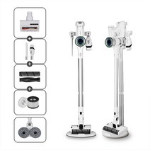 가이타이너 듀얼모션 무선 청소기 GTLVC-DM2+카펫브러시+UV침구 브러시 화이트, 듀얼모션2+카펫브러시+침구청소기 화이트