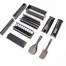 김밥 스시 초밥 만드는 마는 삼각 자동 기계 몰드 도구 세트 일본 주방주먹밥 케이크 롤 메이커 피스 키트, 10 pieces kit