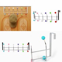 마트498 컬러방울 도어후크 (12구) 가방걸이 도어행거 모자걸이대 탈의실옷걸이 도어옷걸이 넥타이걸이