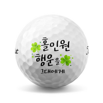 23 홀인원 기원 행운 클로버 골프공 로고 인쇄 제작(6구), 브리지스톤 투어 B XS 6구 화이트, B
