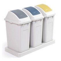 깔끔 발판 분리수거함 3개 대용량 50L 사무실 쓰레기통 받침대 3p 세트