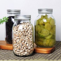 MIR 유리병 클래식 미르 자 밀폐용기 8종 레귤러 리드 글라스보틀 과일청 수제청 보관용기, 1000ml, 1개