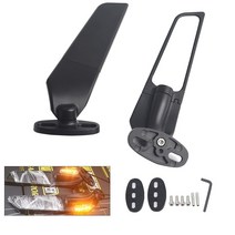 오토바이 미러 수정 바람 날개 조정 가능한 회전 백미러 moto for honda cbr 650r 650f vfr 400 750 800 vtr1000f 호환용, 조명 큰 거울