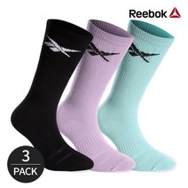 리복 리복 여성 로고포인트 크루삭스 3P_MT/PR/BK, FREE