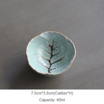 전통 찻잔 보이차 말차 다완 정호 개완 막사발 찾잔 린든 도자기 아이스 균열 유약, 부르고뉴
