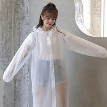 자체제작 우의 남녀공용 EVA 고급 레인코트 다회용 우비 쇼핑백, 화이트