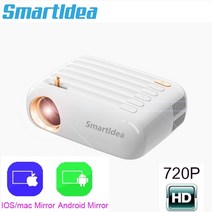 프로젝터 포터블 smartidea v1 led 비디오 1280720p airplay miracast 버전 선택적 비머 지원 풀 hd 1080p 홈 시네마 비머, 미러 버전
